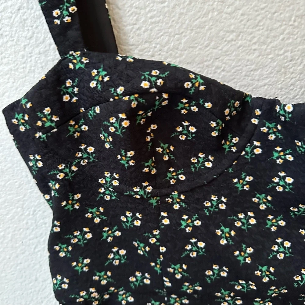 Anthropologie Hutch Ditsy Floral Corset Mini Dress Black womens M - Picture 8 of 12